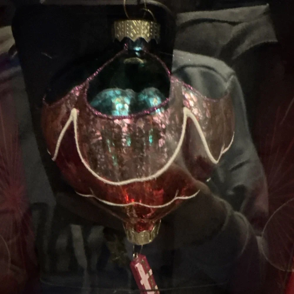 NEW Festive Living Glass CHRISTMAS Ornament Hot Air Balloon Monogram Letter‎ 